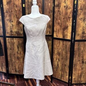 Jones New York Cream Cap Sleeve Midi Dress